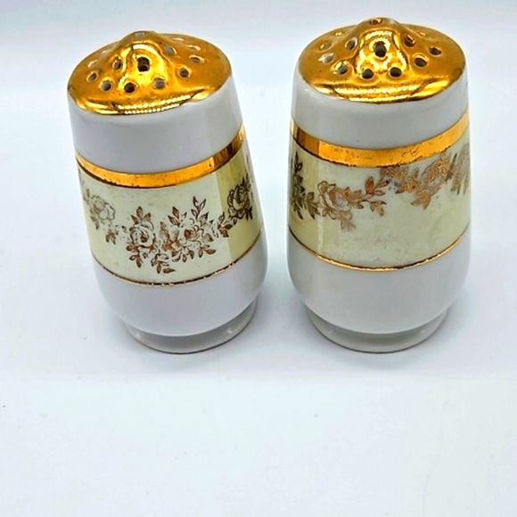 HC Royal Bavaria salt and pepper shakers floral and gold design - Picture 3 of 7